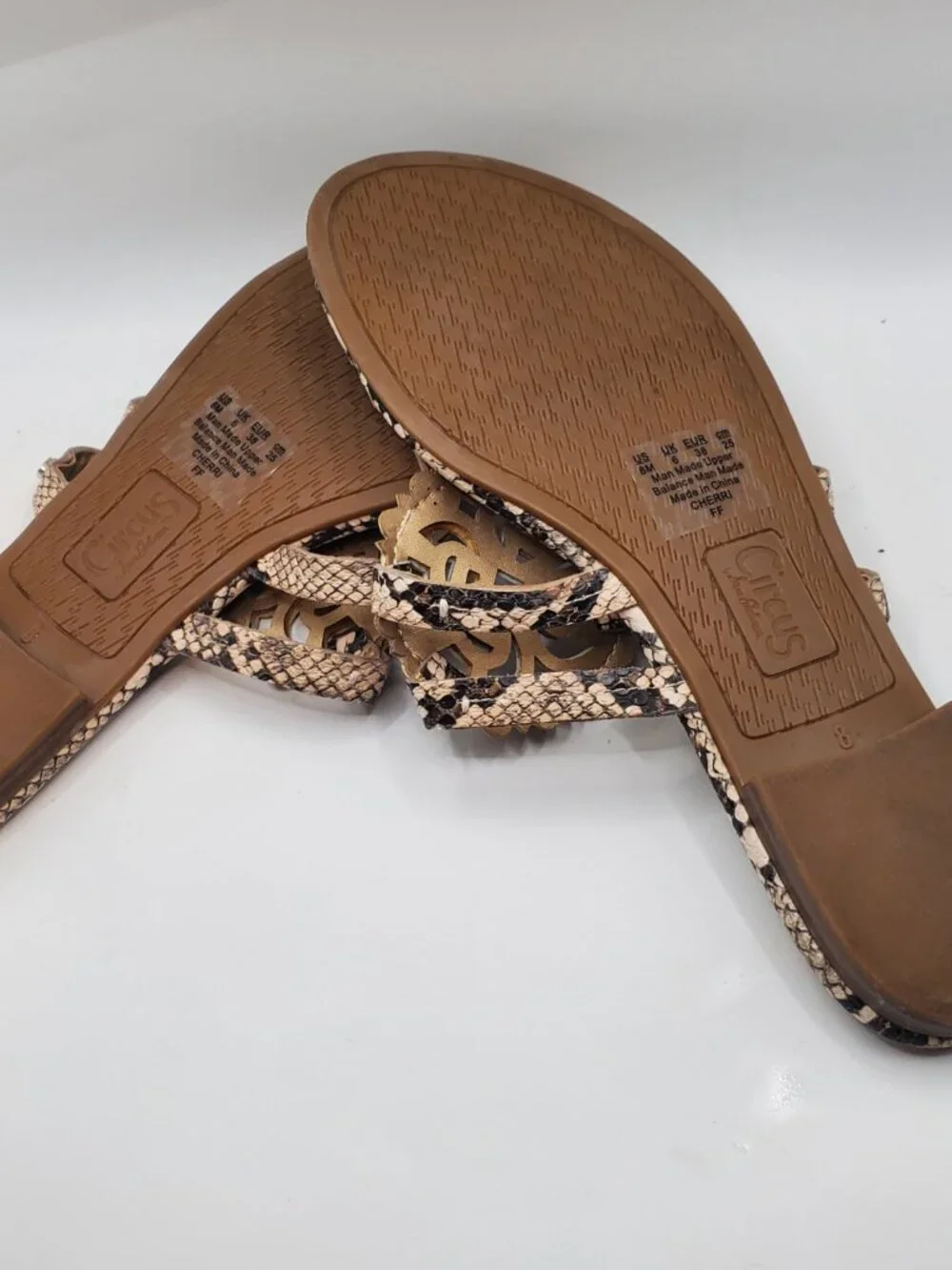 Circus by Sam Edelman Snakeskin Size 8 Slide Sandals
